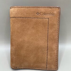 Columbia Men's Bifold Wallet Genuine Leather Brown 4.5x3.5”